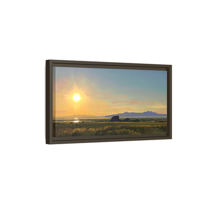 Framed Matte Canvas Print — Adobe Rock Sunset by Rod Walgamott
