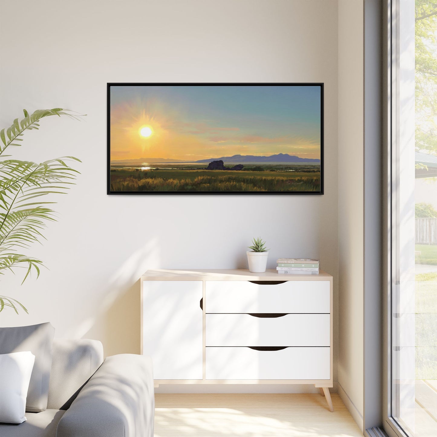Framed Matte Canvas Print — Adobe Rock Sunset by Rod Walgamott