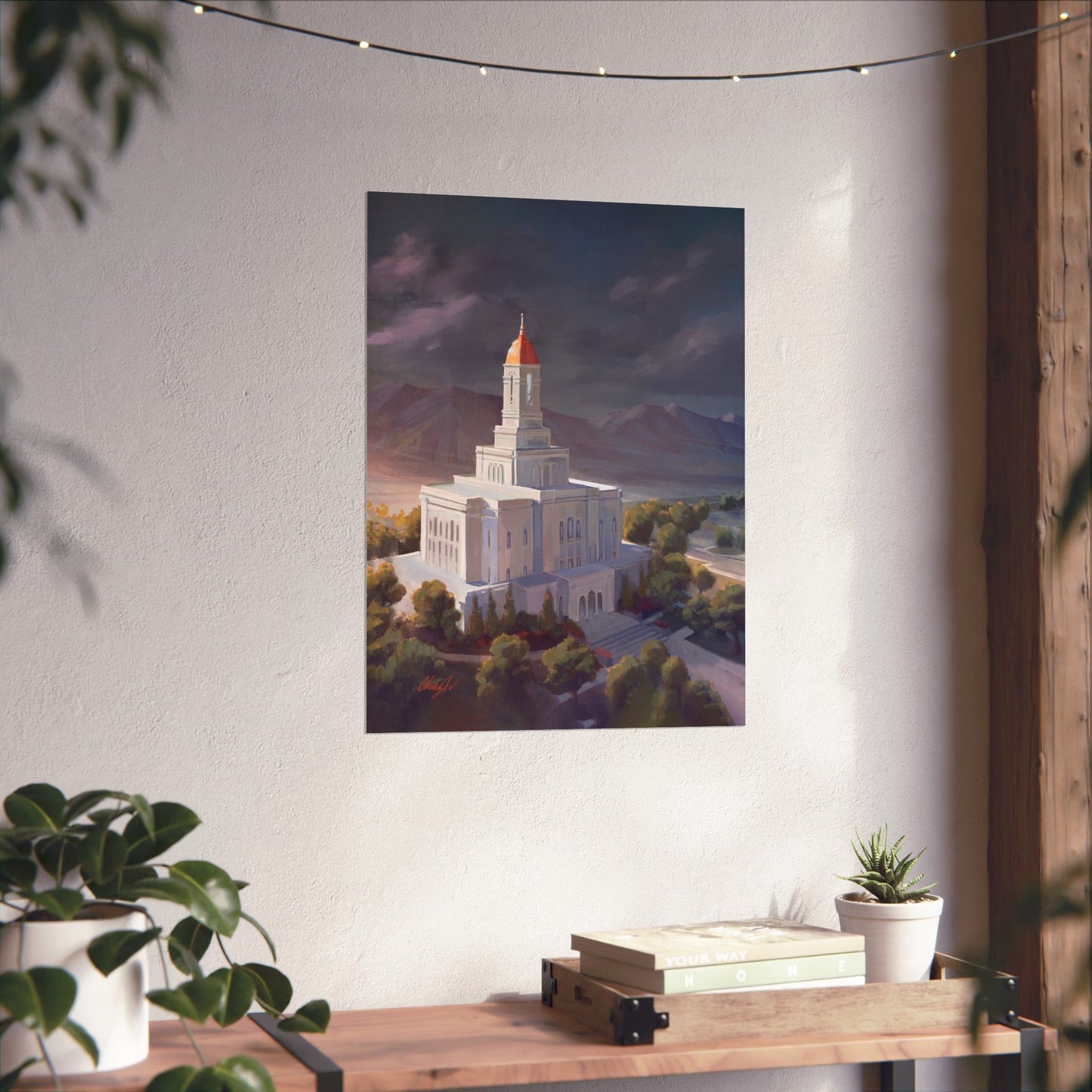 Premium Matte Paper Print, Deseret Peak Temple, After the Storm, by Chaz Walgamott