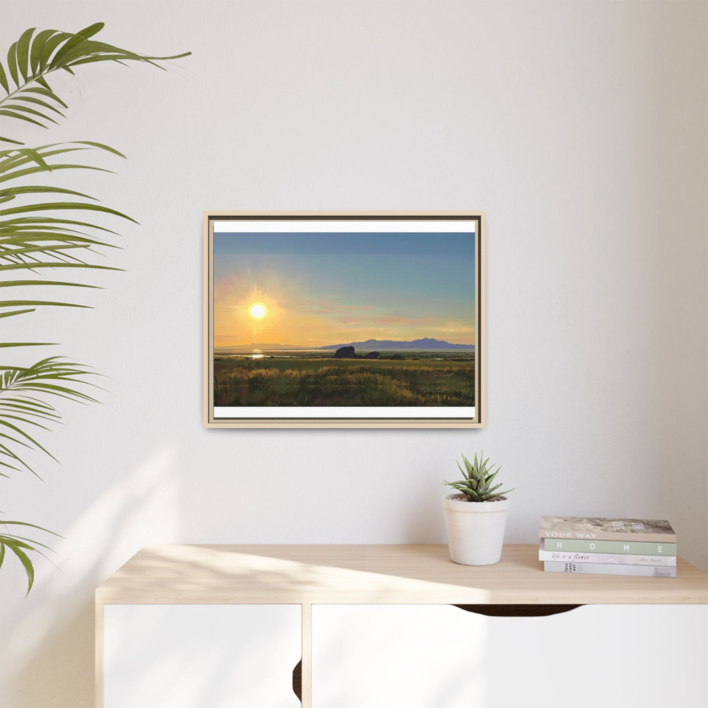 Framed Matte Canvas Print — Adobe Rock Sunset by Rod Walgamott