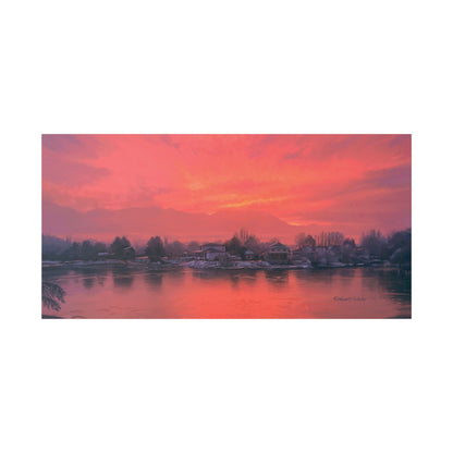 Classic Stretched Canvas, Frosty Sunrise on Stansbury Lake, by Rod Walgamott