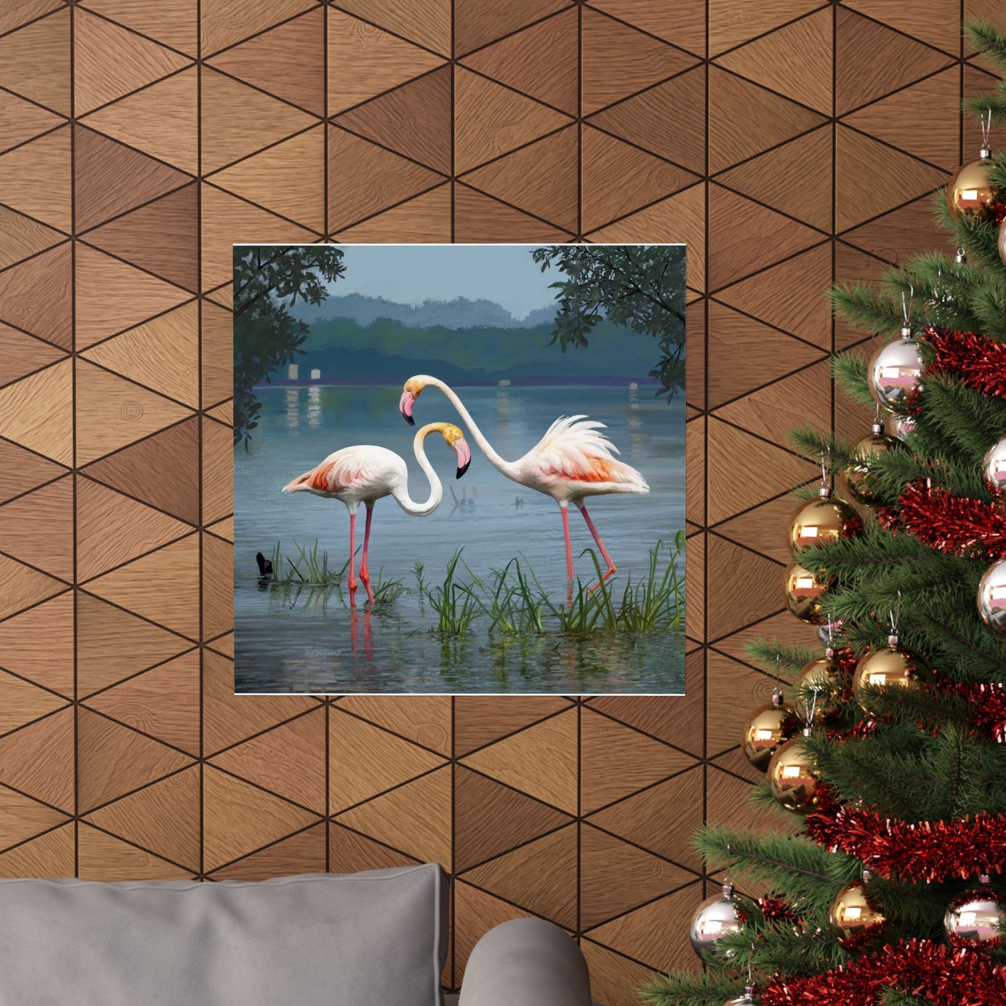 Matte Paper Print — Flamingo Dance by Rod Walgamott