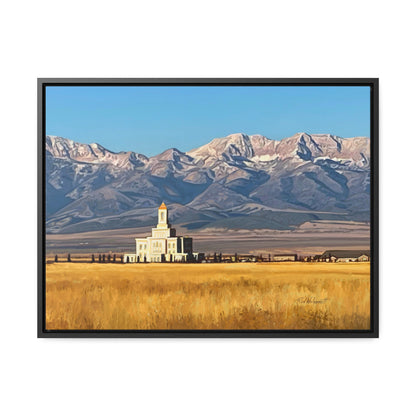 Stretched Canvas Wrap in Wood Frame, Deseret Peak Temple and Deseret Peak, by Rod Walgamott