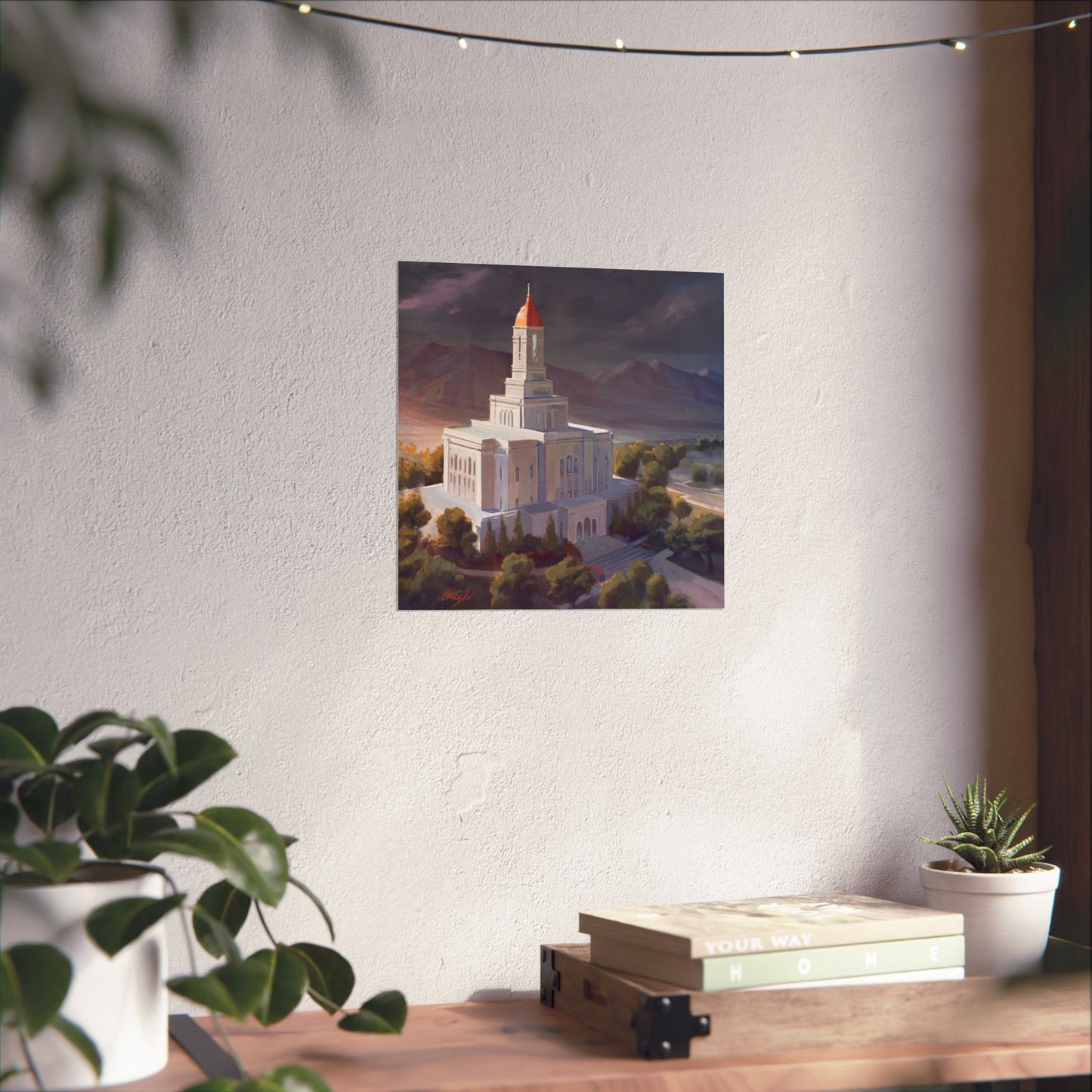 Premium Matte Paper Print, Deseret Peak Temple, After the Storm, by Chaz Walgamott