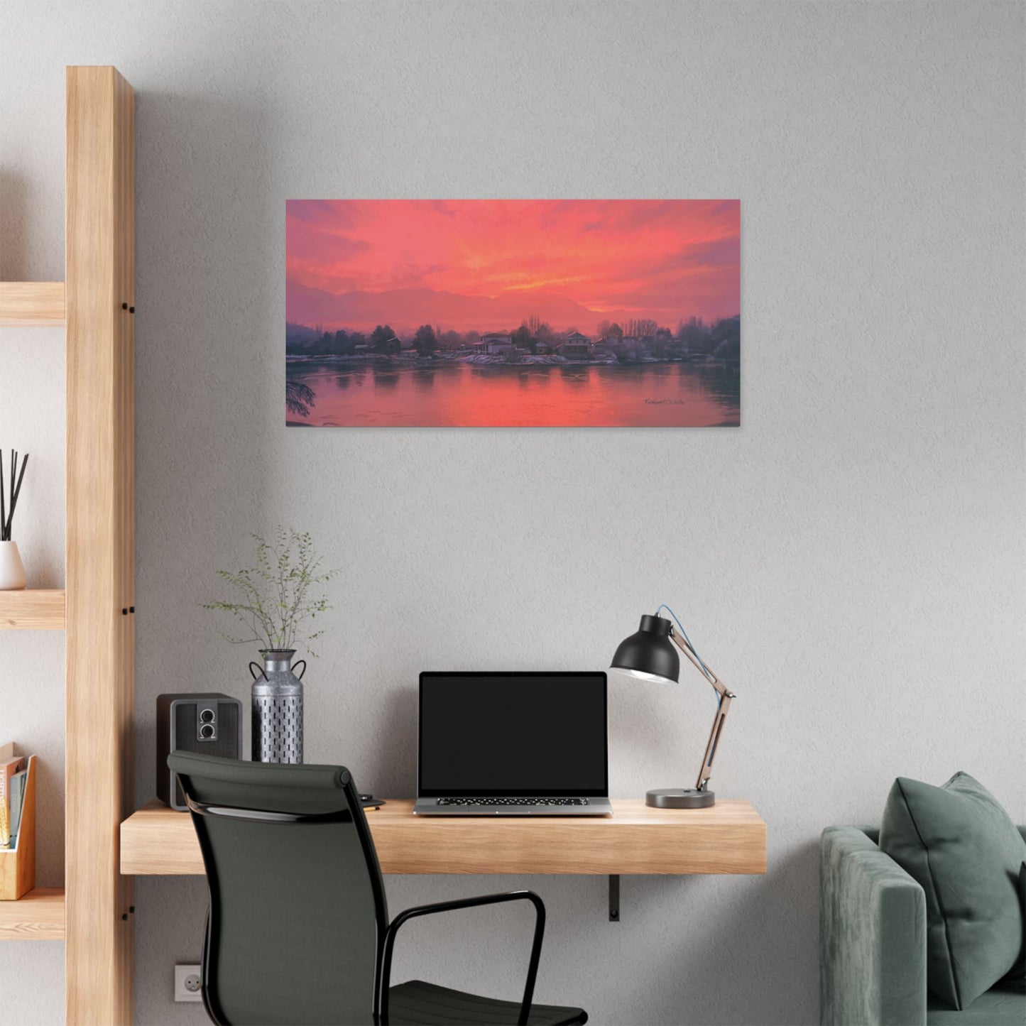 Classic Stretched Canvas, Frosty Sunrise on Stansbury Lake, by Rod Walgamott