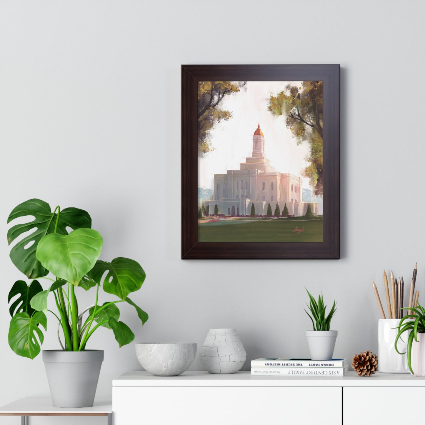 Framed Matte Print, Deseret Peak Temple--Golden, by Chaz Walgamott