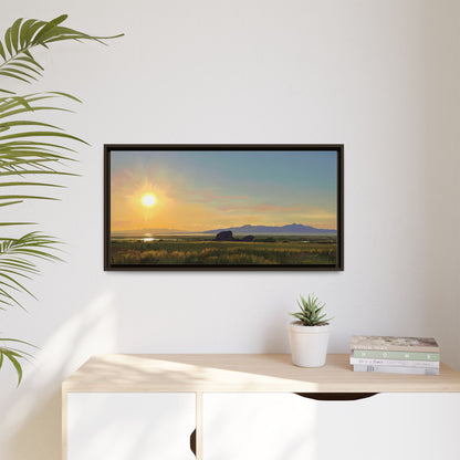 Framed Matte Canvas Print — Adobe Rock Sunset by Rod Walgamott