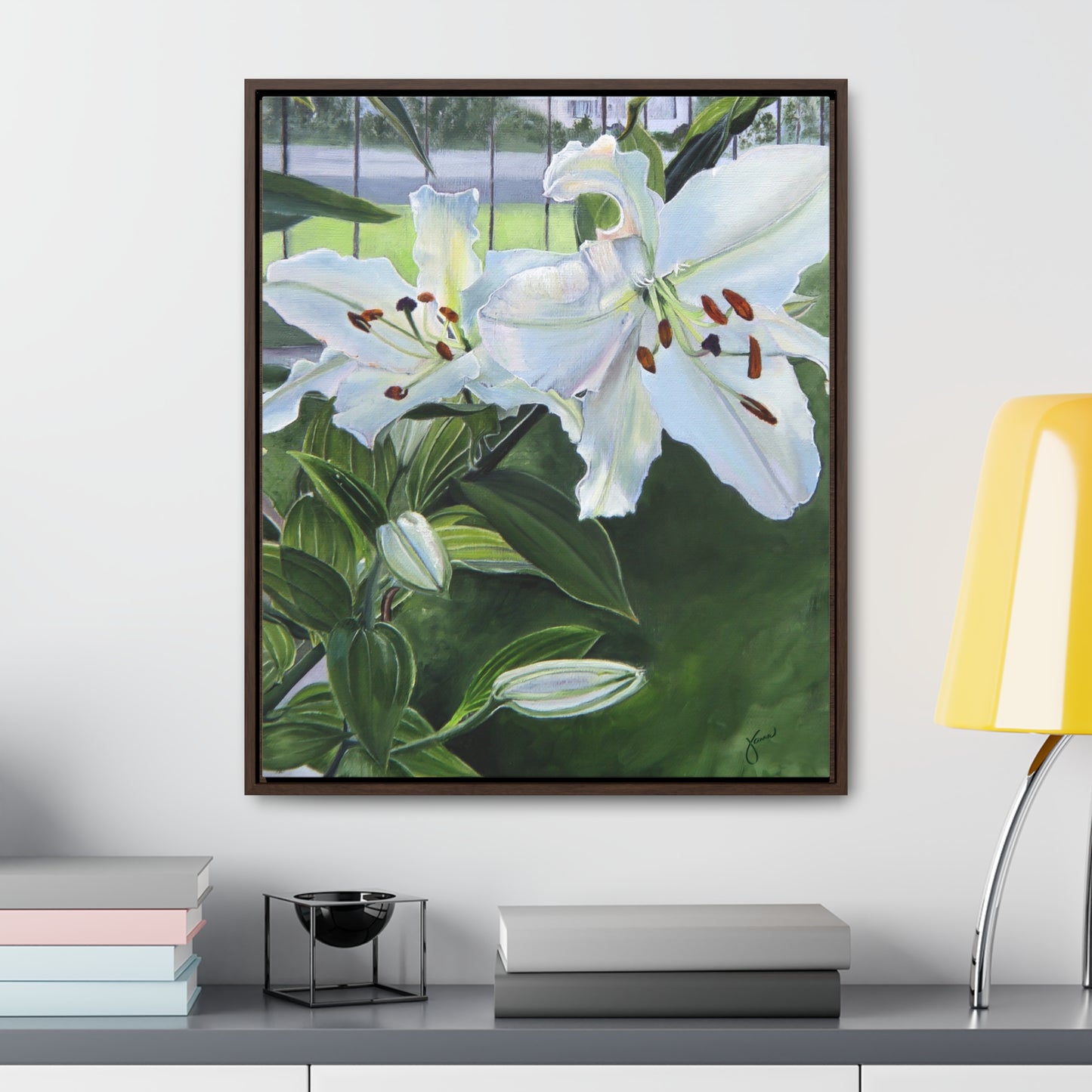 "Luscious Lilies" by Jane Autry-Framed canvas Wrap