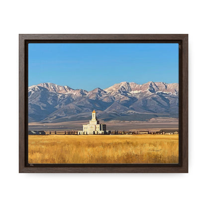Stretched Canvas Wrap in Wood Frame, Deseret Peak Temple and Deseret Peak, by Rod Walgamott