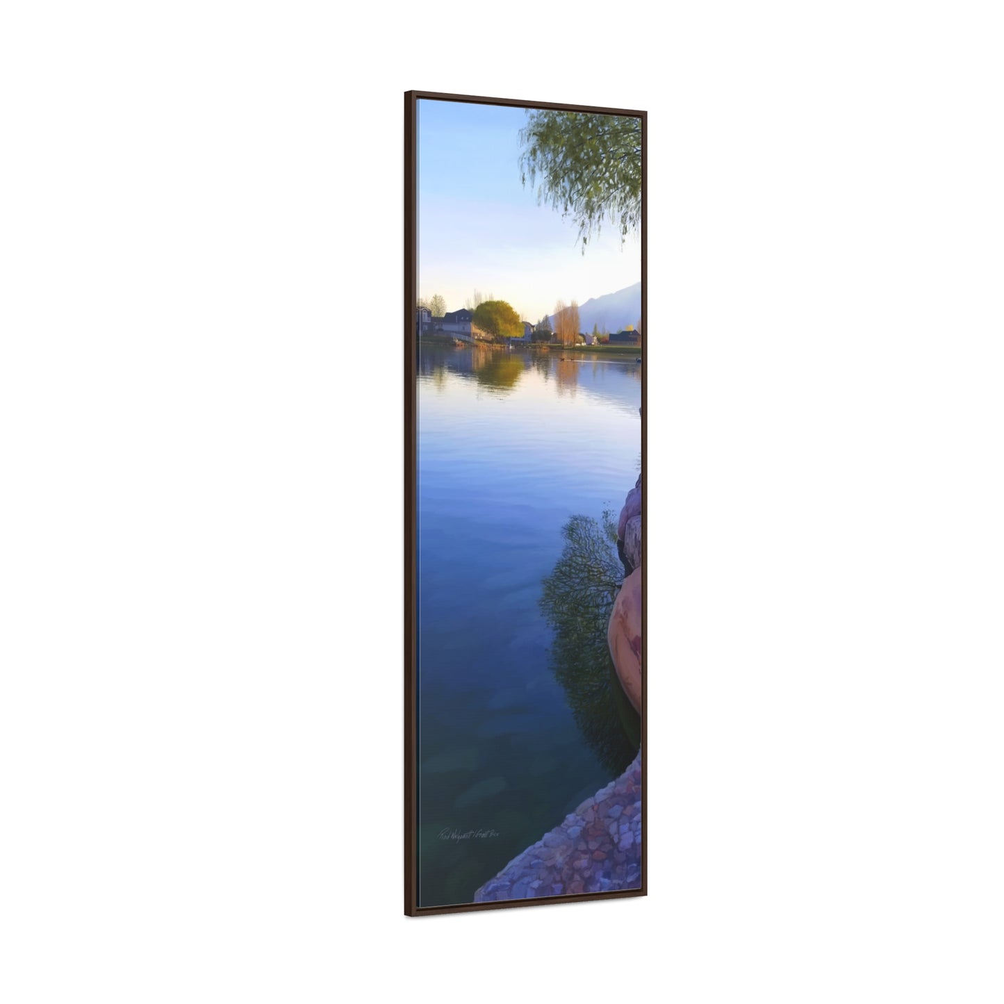 Framed canvas Wrap, Stansbury Lake Looking North from Grant's Place, by Rod Walgamott