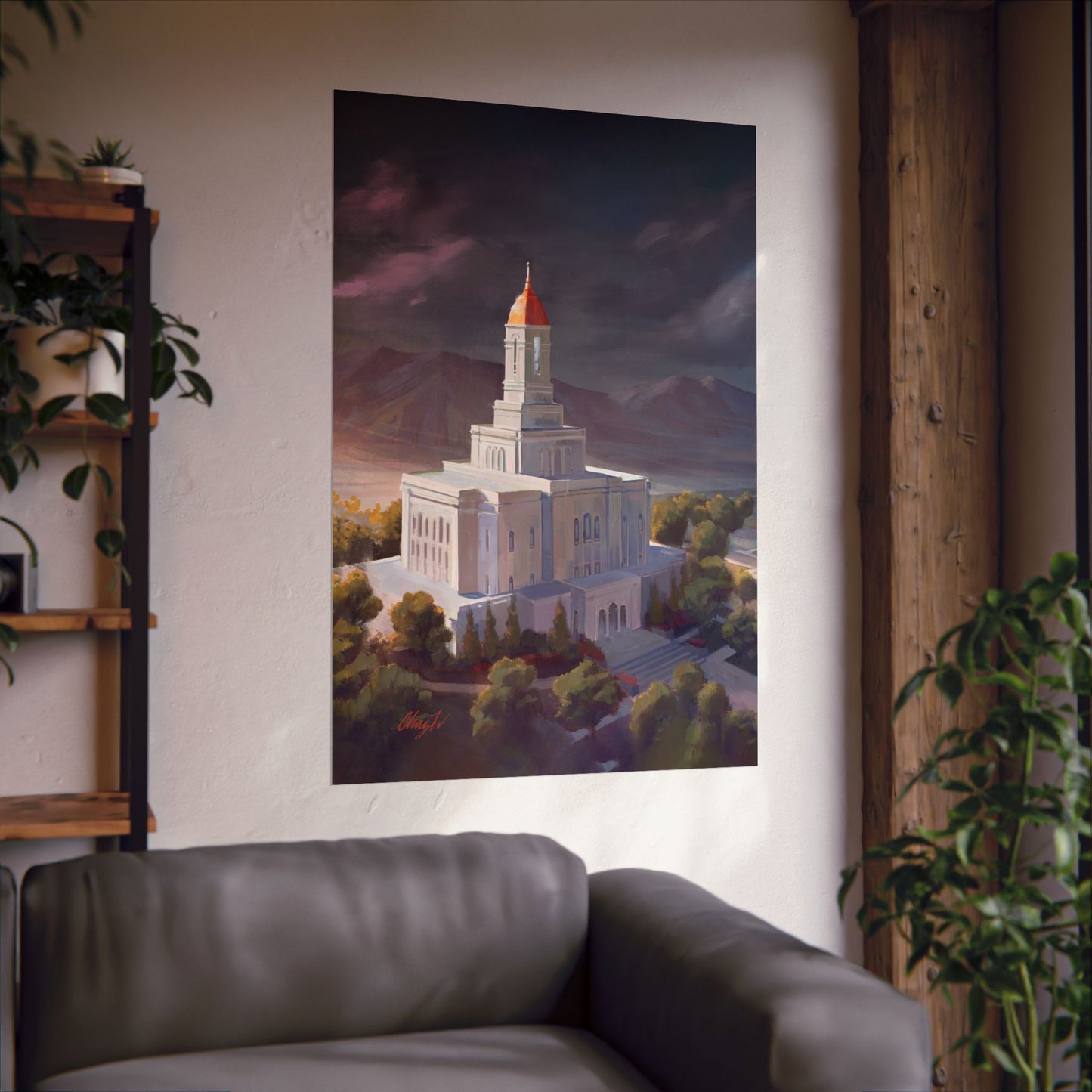 Premium Matte Paper Print, Deseret Peak Temple, After the Storm, by Chaz Walgamott