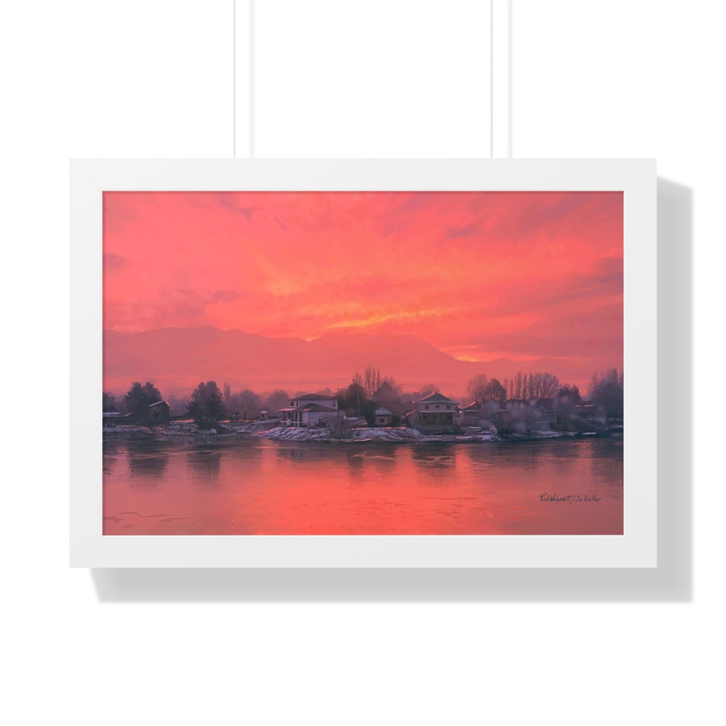 Framed Matte Print, Frosty Sunrise on Stansbury Lake by Rod  Walgamott