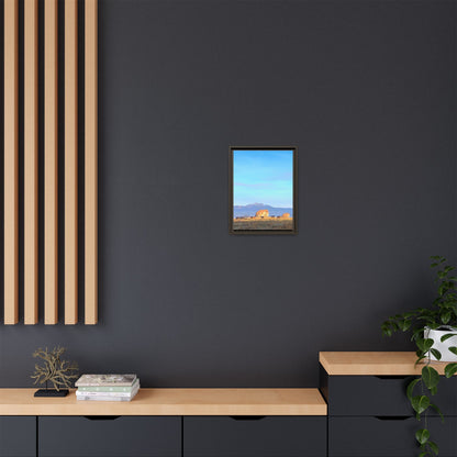 Framed Matte Canvas Print — Horses at Adobe by Rod Walgamott