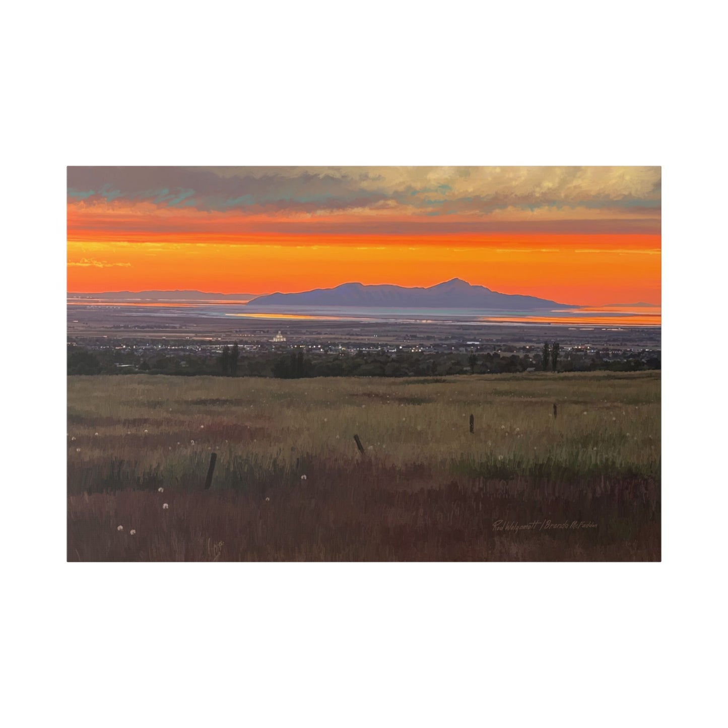 Classic Stretched Canvas, Stansbury Island Sunset, by Rod Walgamott