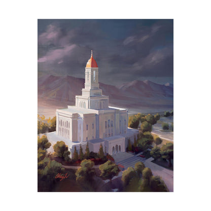 Premium Matte Paper Print, Deseret Peak Temple, After the Storm, by Chaz Walgamott
