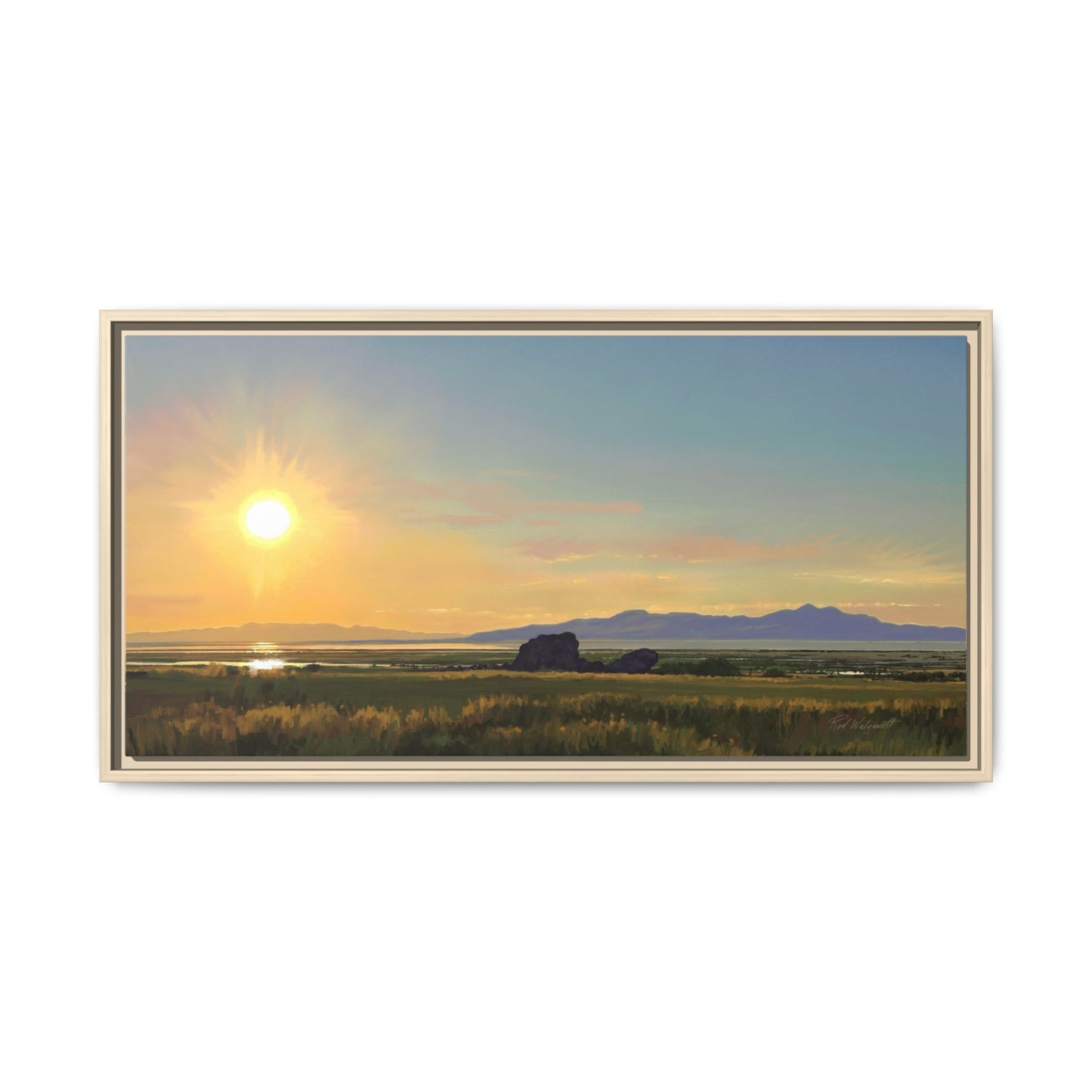 Framed Matte Canvas Print — Adobe Rock Sunset by Rod Walgamott