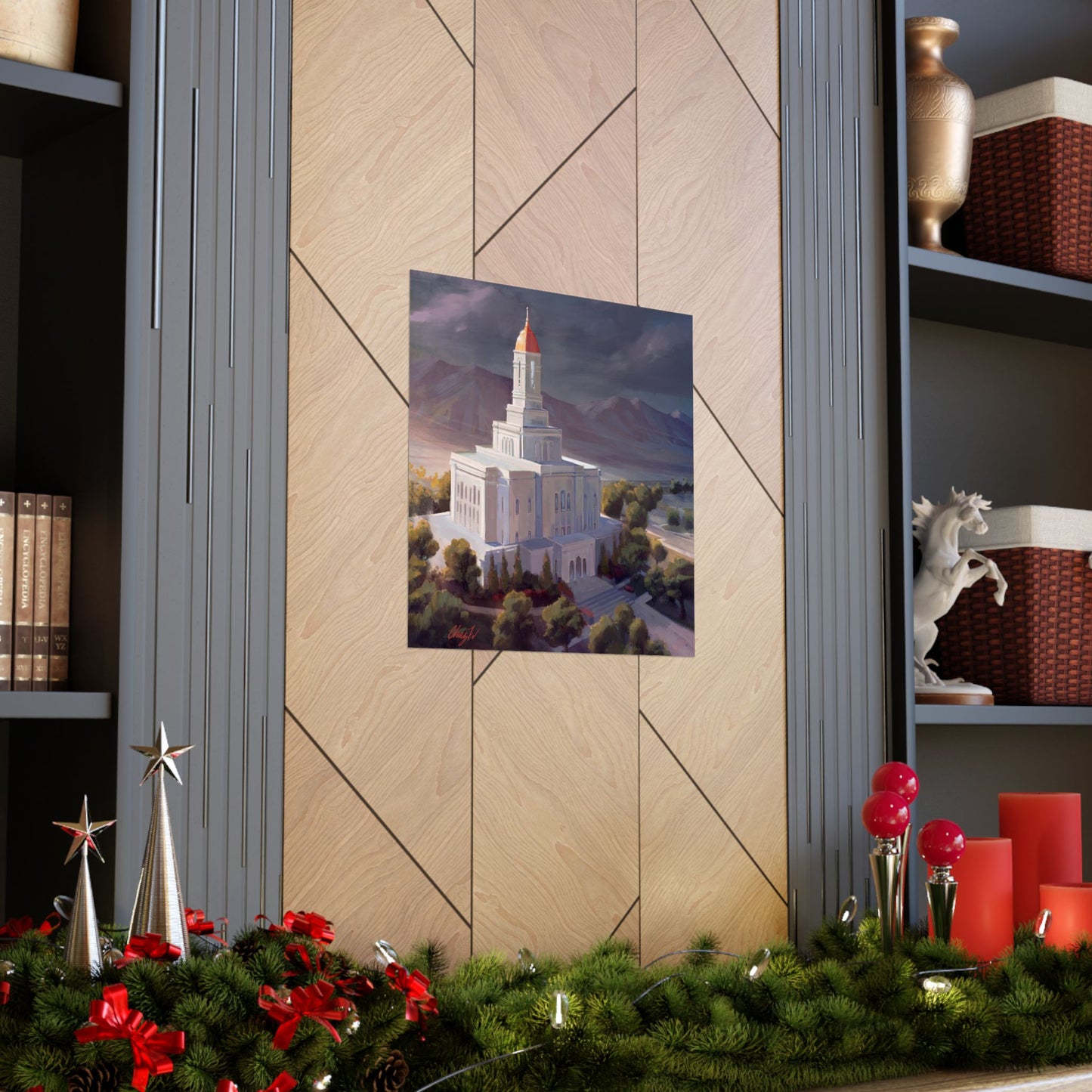 Premium Matte Paper Print, Deseret Peak Temple, After the Storm, by Chaz Walgamott