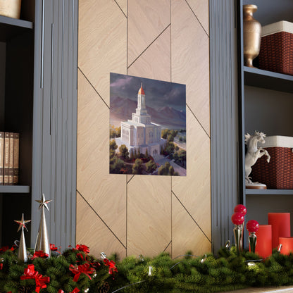 Premium Matte Paper Print, Deseret Peak Temple, After the Storm, by Chaz Walgamott