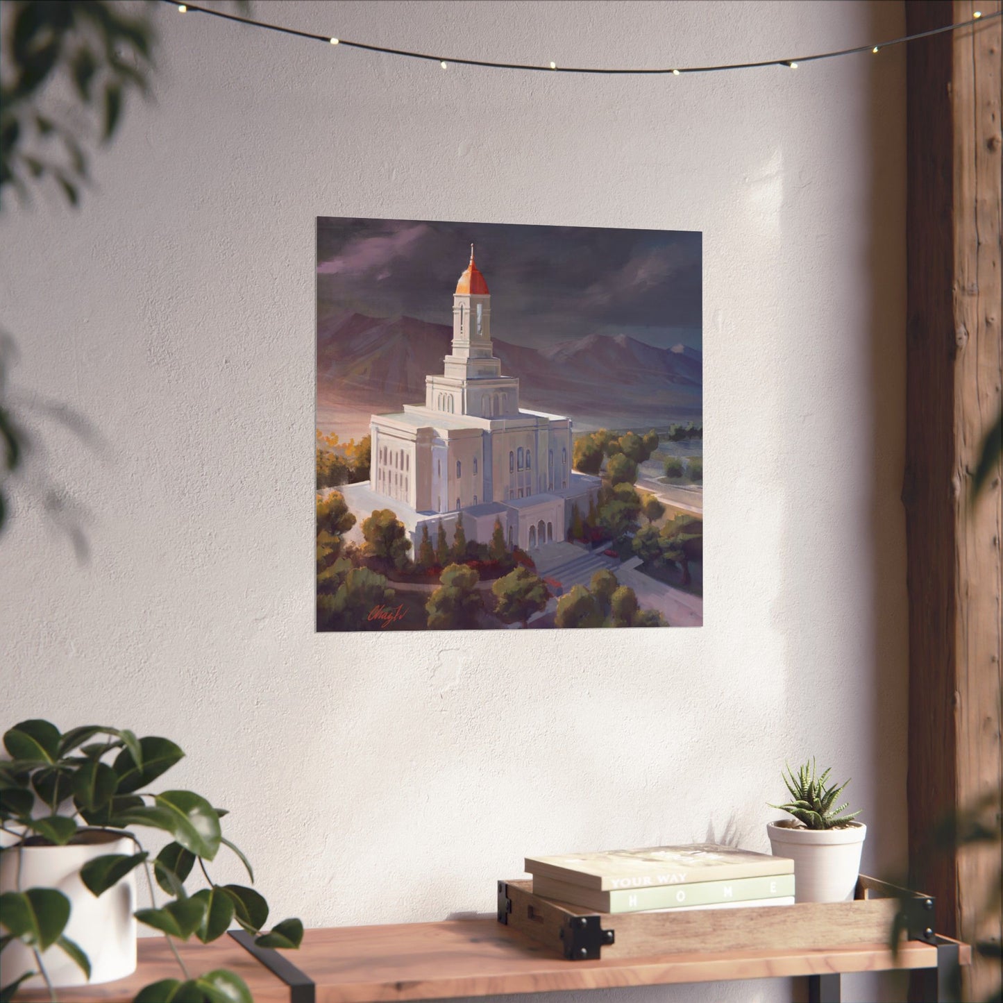 Premium Matte Paper Print, Deseret Peak Temple, After the Storm, by Chaz Walgamott