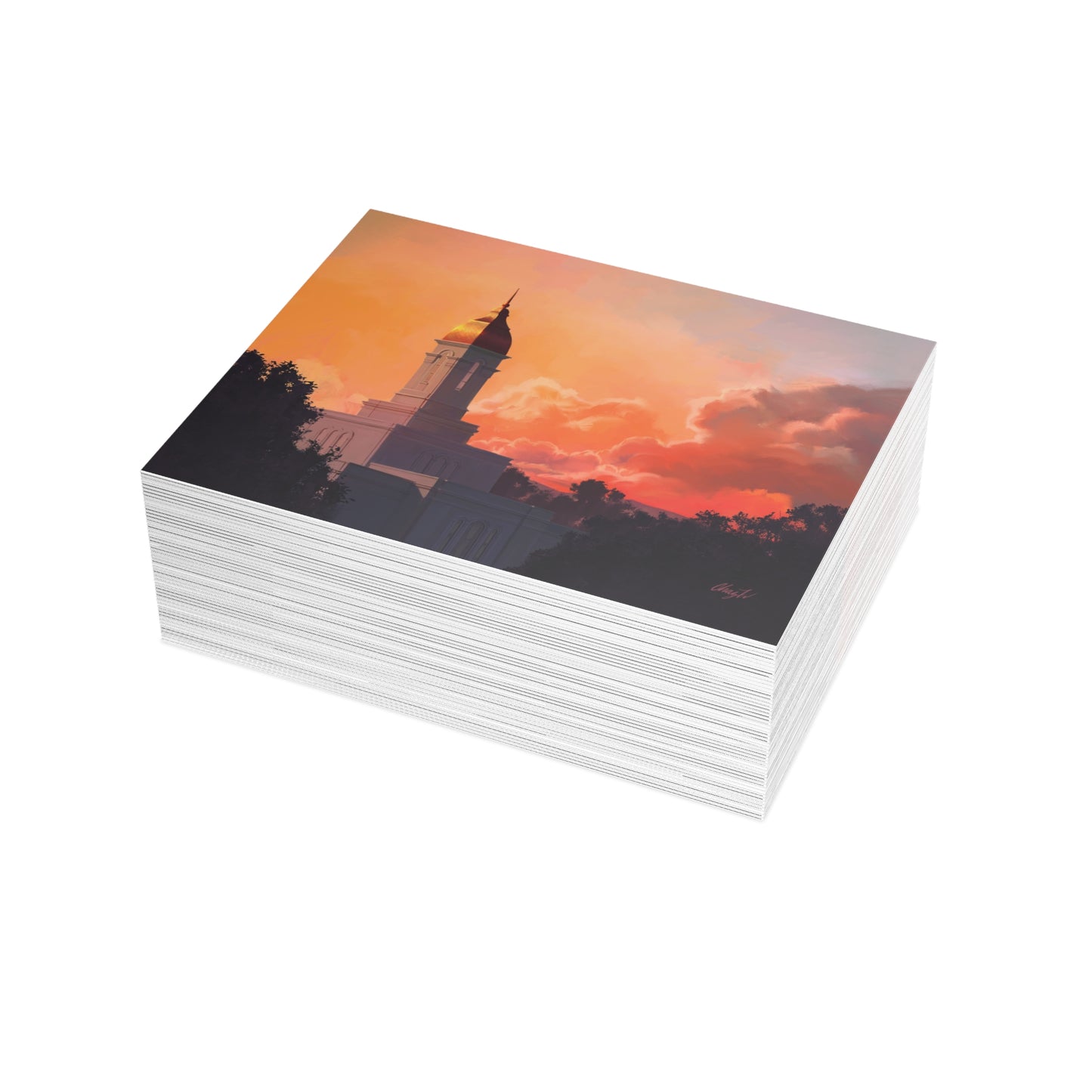Temple Card Bundle (envelopes not included) Deseret Peak Temple-Sunset