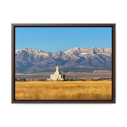 Stretched Canvas Wrap in Wood Frame, Deseret Peak Temple and Deseret Peak, by Rod Walgamott