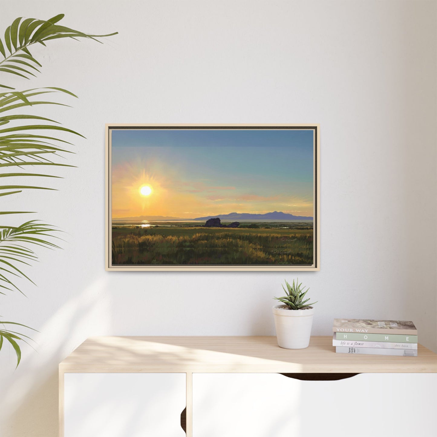 Framed Matte Canvas Print — Adobe Rock Sunset by Rod Walgamott