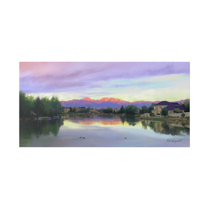 Classic Stretched Canvas, Sunrise on Stansbury Lake, by Rod Walgamott