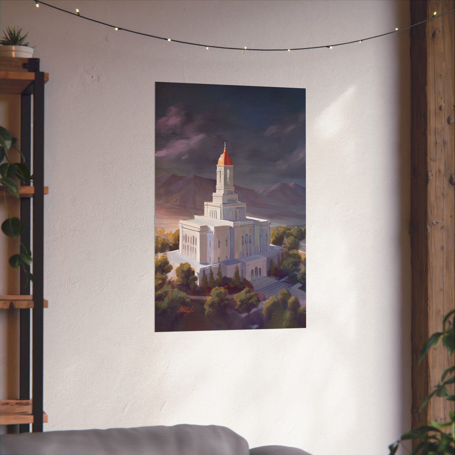 Premium Matte Paper Print, Deseret Peak Temple, After the Storm, by Chaz Walgamott