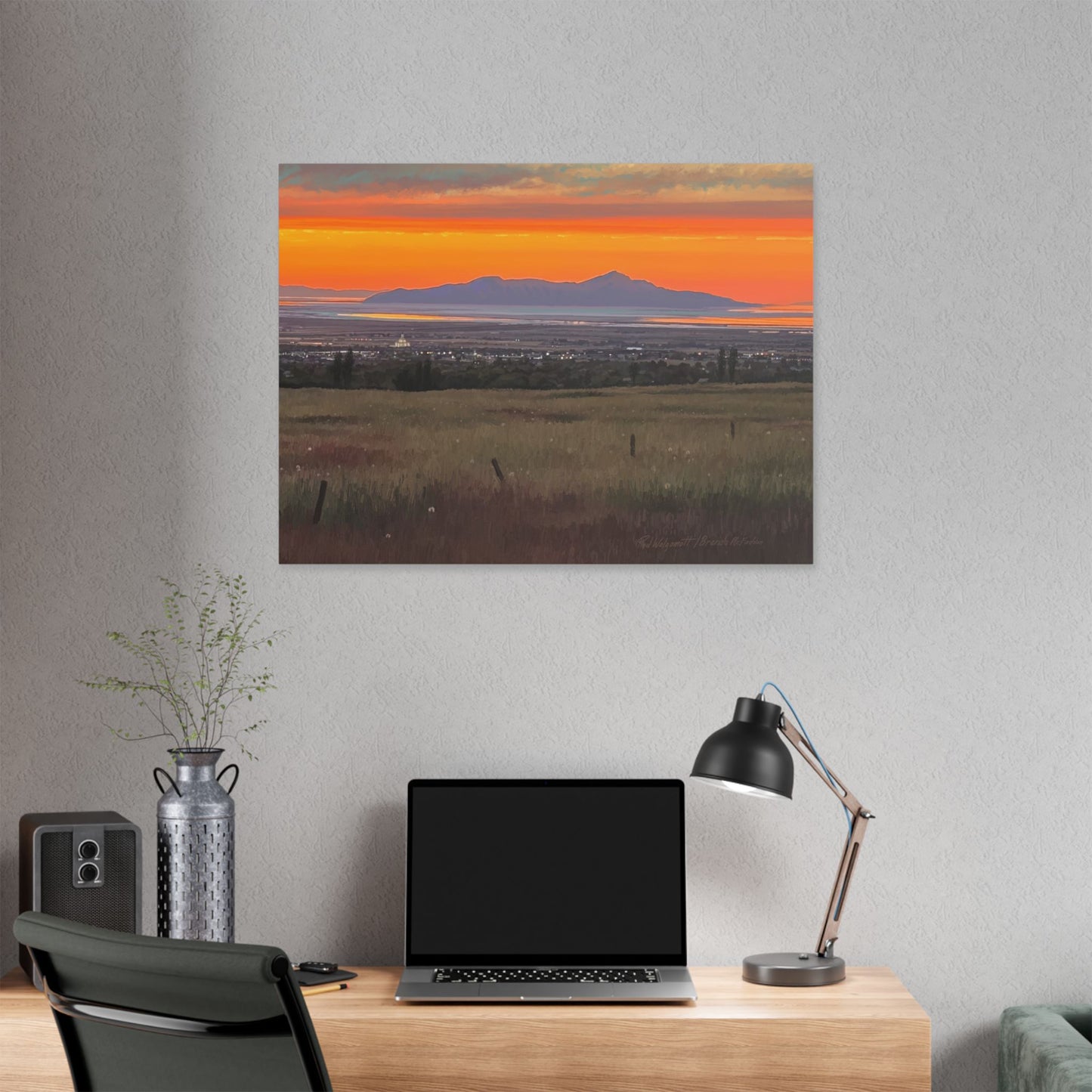 Classic Stretched Canvas, Stansbury Island Sunset, by Rod Walgamott