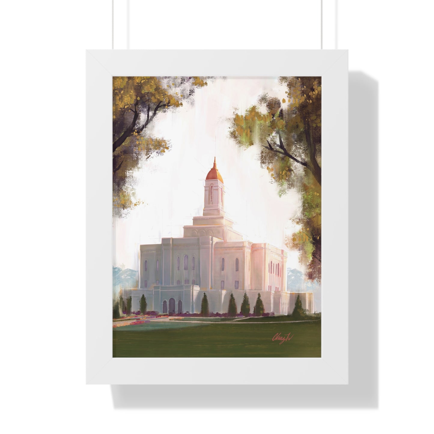 Framed Matte Print, Deseret Peak Temple--Golden, by Chaz Walgamott