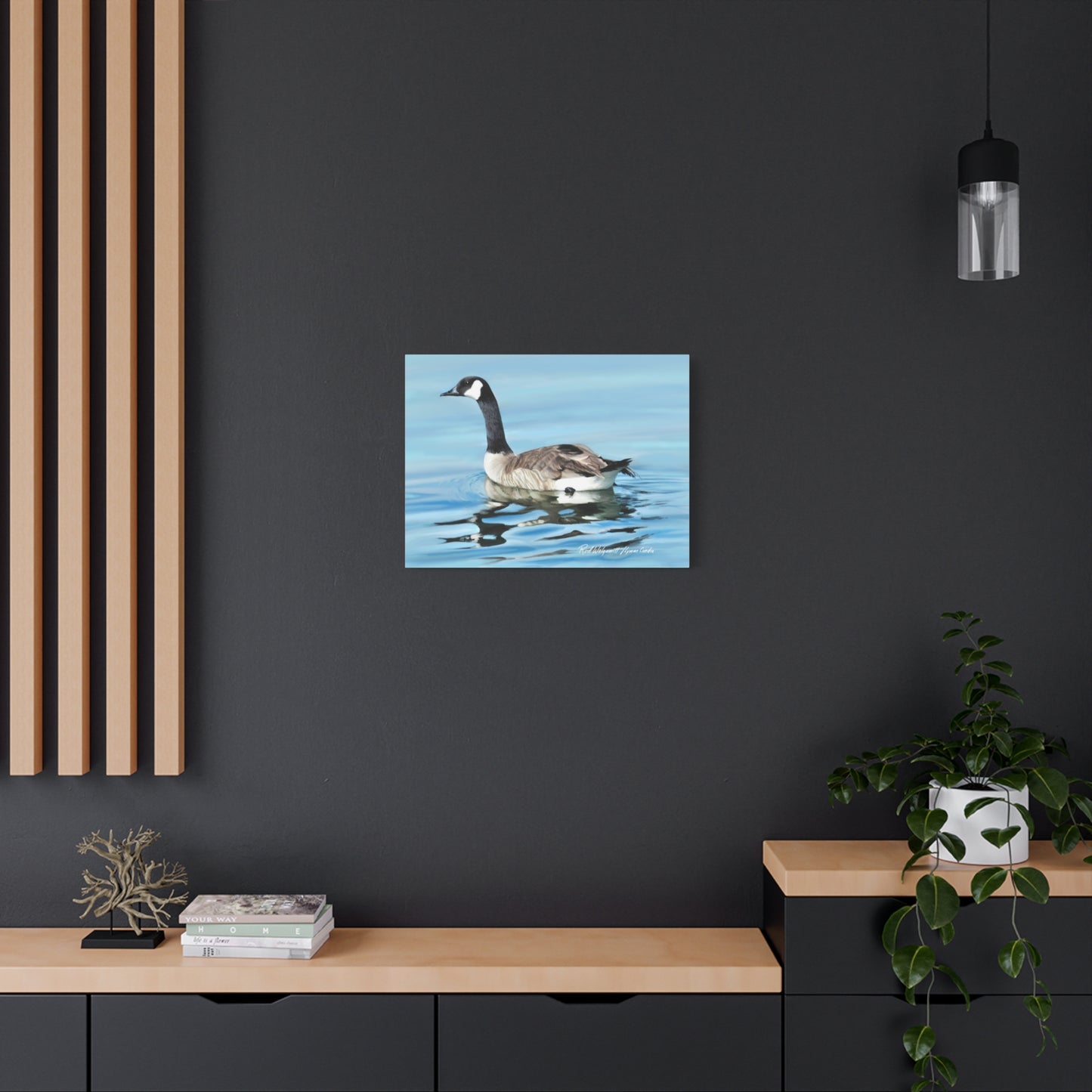 Canvas Gallery Wrap, Canada Goose on Stansbury Lake , by  Rod Walgamott