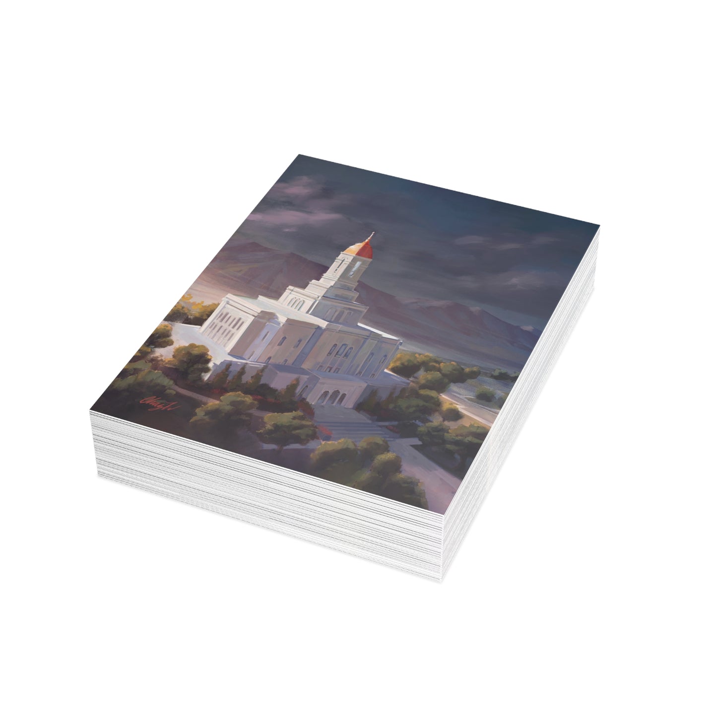 Temple Card Bundle (envelopes not included) Deseret Peak Temple-After the Storm