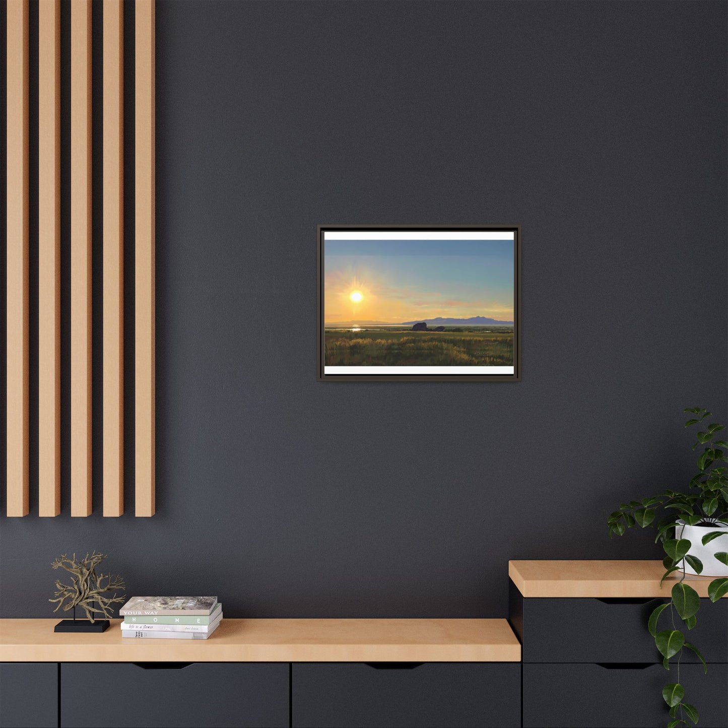 Framed Matte Canvas Print — Adobe Rock Sunset by Rod Walgamott