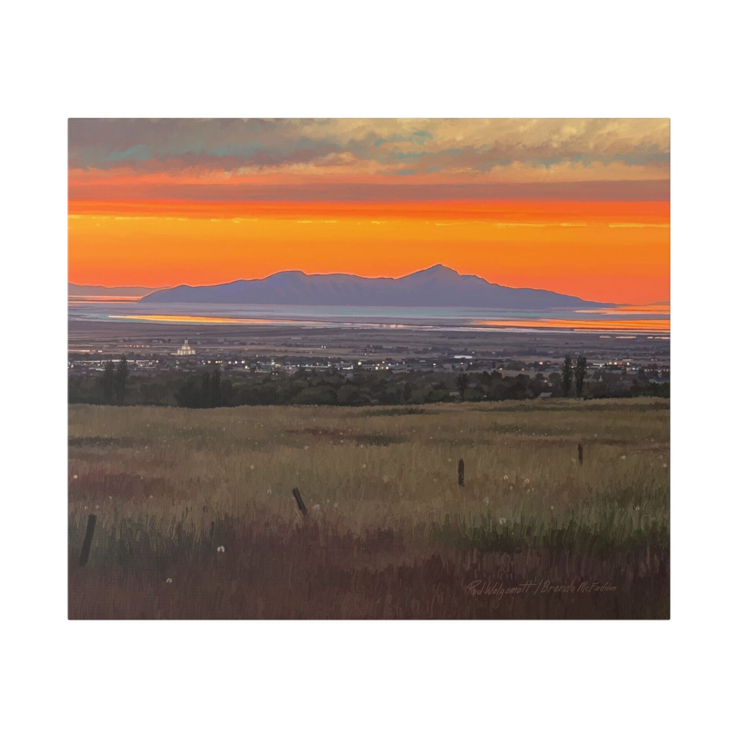 Classic Stretched Canvas, Stansbury Island Sunset, by Rod Walgamott