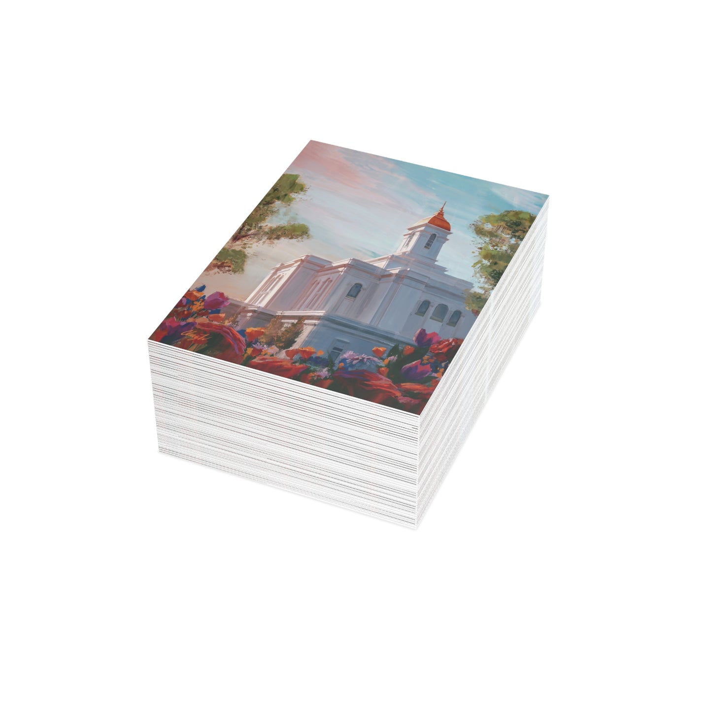 Temple Card Bundle (envelopes not included) Deseret Peak Temple-Spring Flowers