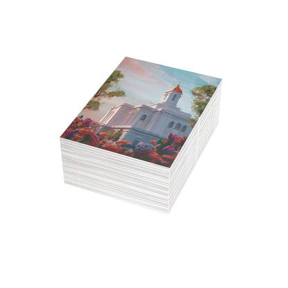 Temple Card Bundle (envelopes not included) Deseret Peak Temple-Spring Flowers