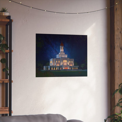 Premium Matte Print--Deseret Peak Temple--Night Sky, by Chaz Walgamott
