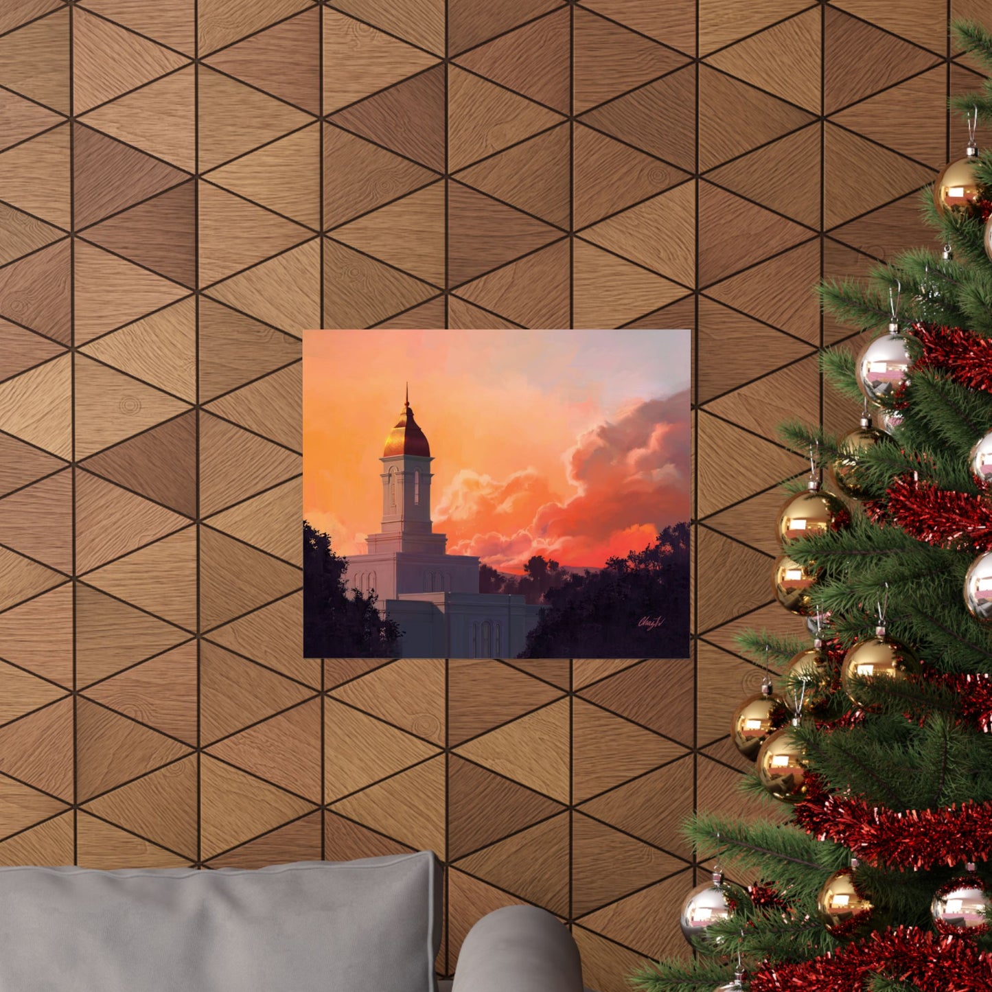 Premium Matte Print--Deseret Peak Temple--Sunset, by Chaz Walgamott