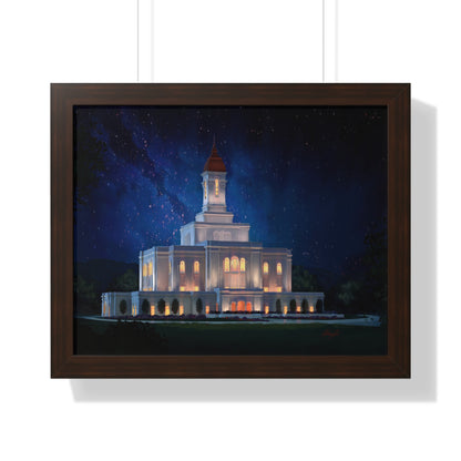 Premium Matte Print--Framed, Deseret Peak Temple--Night, by Chaz Walgamott