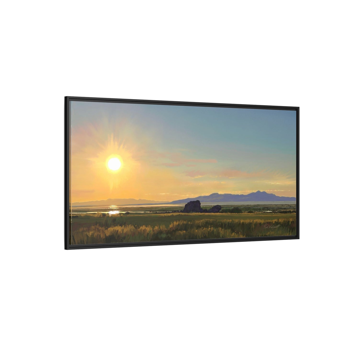 Framed Matte Canvas Print — Adobe Rock Sunset by Rod Walgamott