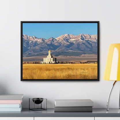 Stretched Canvas Wrap in Wood Frame, Deseret Peak Temple and Deseret Peak, by Rod Walgamott