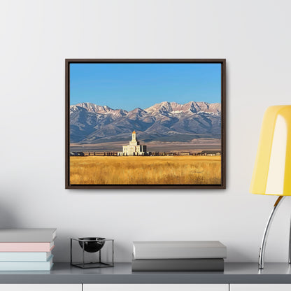 Stretched Canvas Wrap in Wood Frame, Deseret Peak Temple and Deseret Peak, by Rod Walgamott