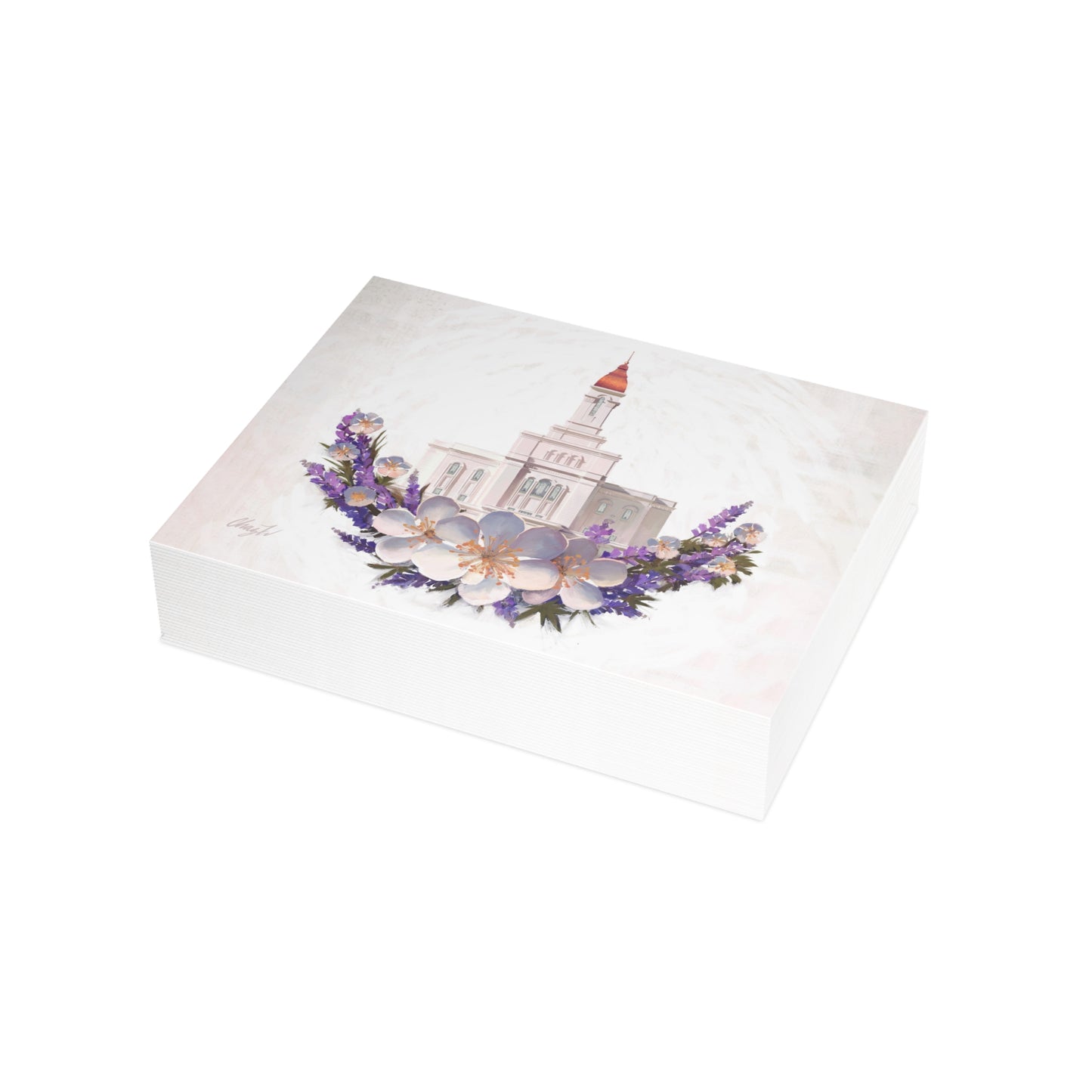 Temple Card Bundle (envelopes not included) Deseret Peak Temple-Floral Wreath