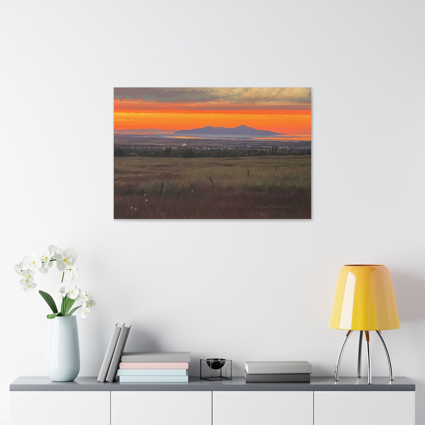 Classic Stretched Canvas, Stansbury Island Sunset, by Rod Walgamott