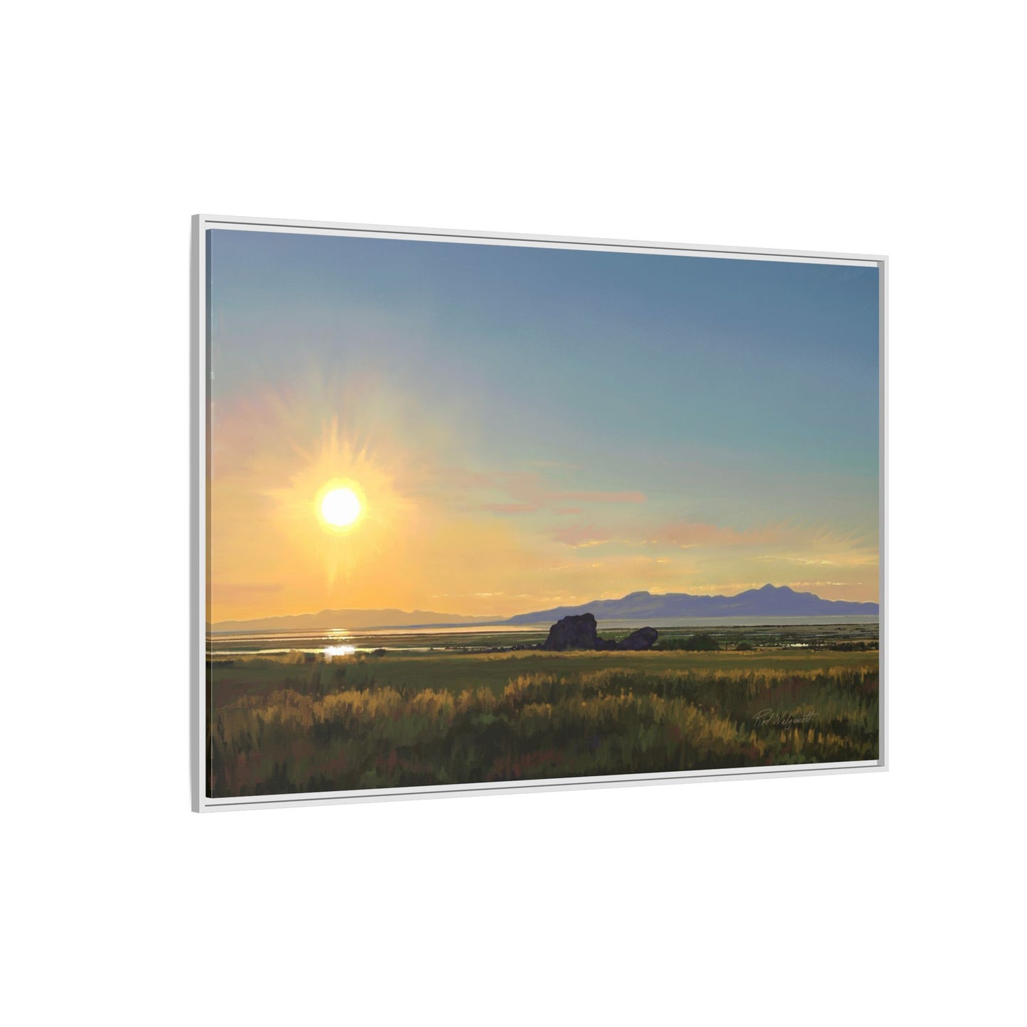 Framed Matte Canvas Print — Adobe Rock Sunset by Rod Walgamott
