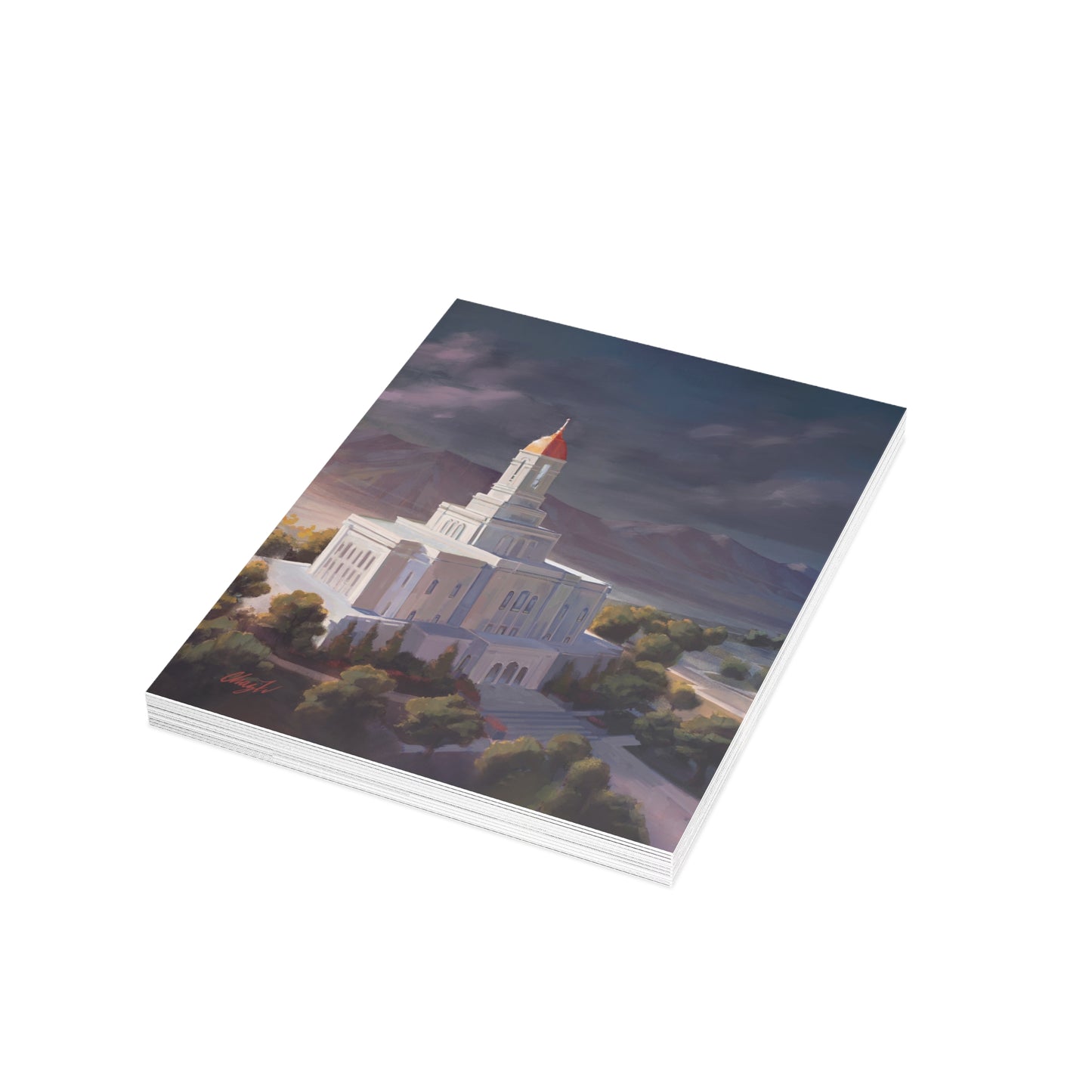 Temple Card Bundle (envelopes not included) Deseret Peak Temple-After the Storm