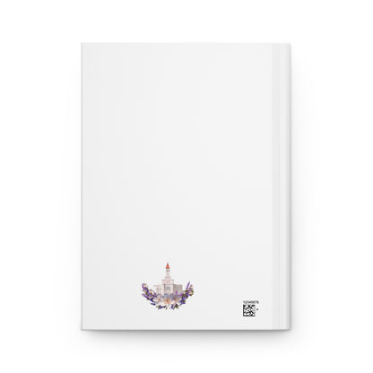 Hardcover Journal with ruled lines, featuring "Deseret Peak Temple--Floral Wreath" by Chaz Walgamott