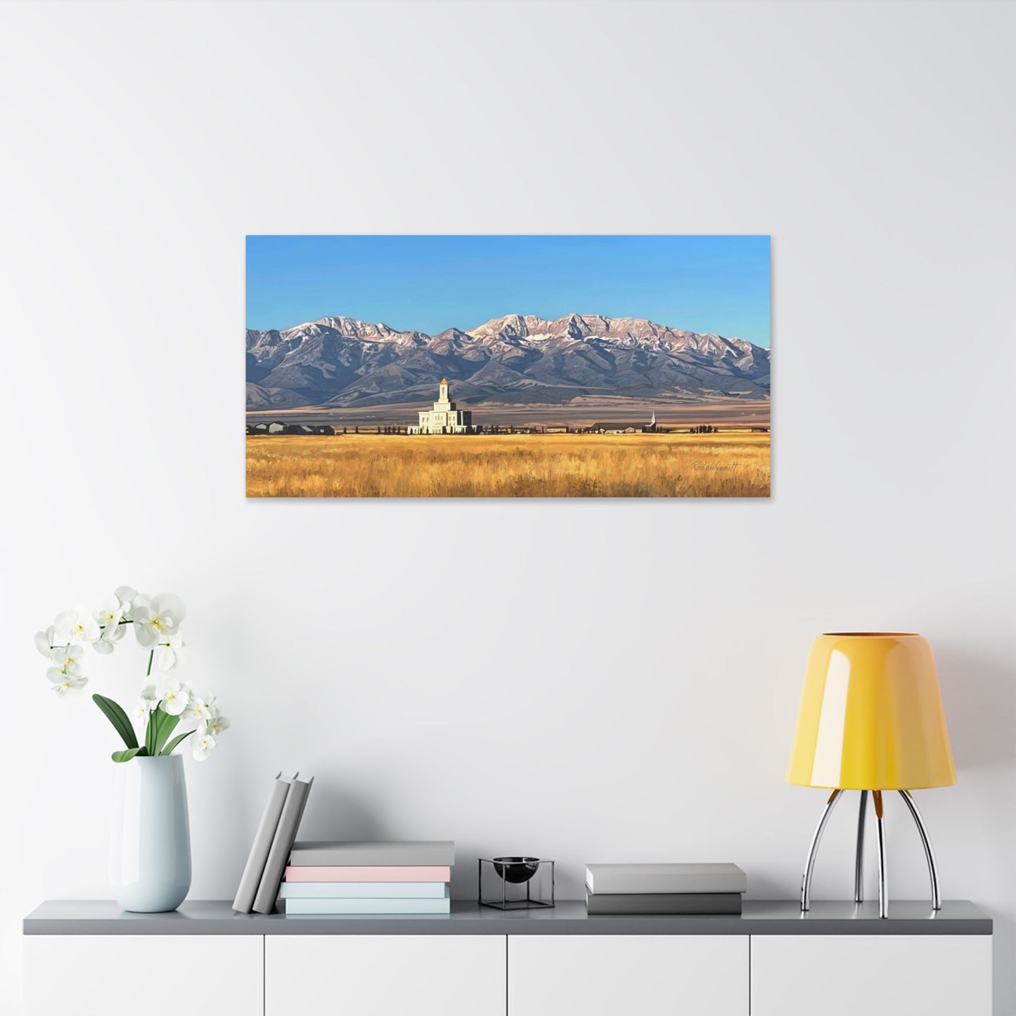Classic Stretched Canvas, Deseret Peak Temple and Deseret Peak, by Rod Walgamott