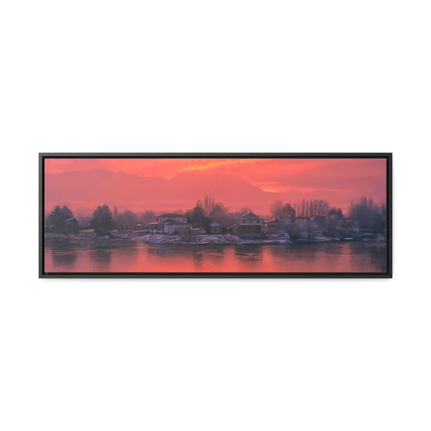 Canvas Wrap in Wood Frame, Frosty Sunrise on Stansbury Lake, by Rod Walgamott