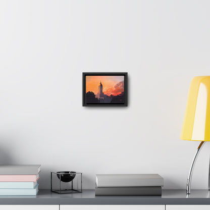 Stretched Canvas in Wood Frame--Deseret Peak Temple--Sunset by Chaz Walgamott